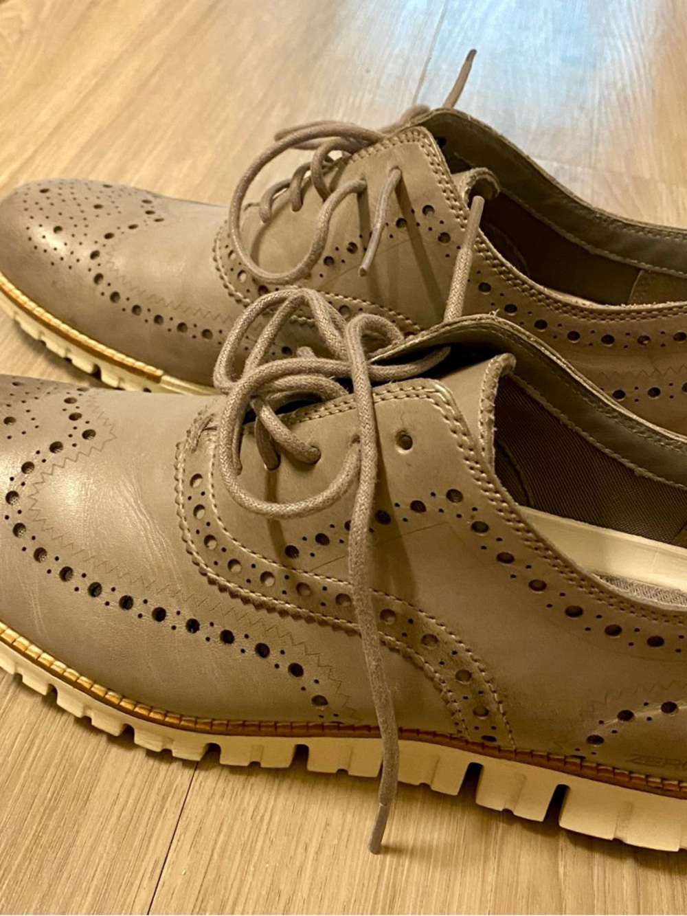 Cole Haan Grey Brogue Wingtip Oxfords - Picture 2 of 4